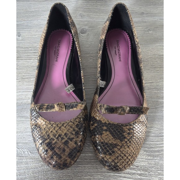 Isaac Mizrahi Shoes - Isaac Mizrahi Snake Print Leather Ballet Flats Shoes Anna Women's US Sz 8